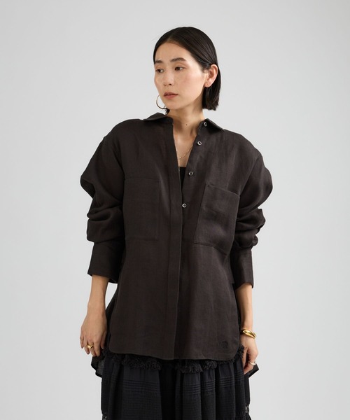 Chaos（カオス）の「Chaos(カオス)/◇3/4坪田あさみさんIGLIVE紹介アイテム◇マルタシャツ（シャツ/ブラウス・レディース・サックスブルー/アイボリー/ダークネイビー/セージグリーン・FREE）」の20枚目の写真