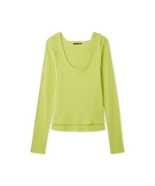 styling/(スタイリング)の「レイヤードカットトップス(Tシャツ/カットソー・レディース・ライム/ホワイト/カーキ/ブラック・FREE)」の21枚目の写真