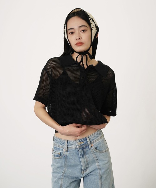 8on8 ニットポロ RUUBON ポロシャツ 「RUUBON」geo mesh skipper knit polo shirt