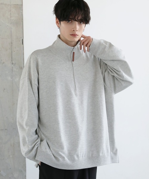 ETELIO（エテリオ）の「ミラノリブハイゲージハーフジップニット