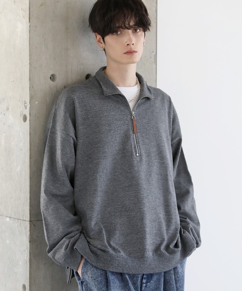 ETELIO（エテリオ）の「ミラノリブハイゲージハーフジップニット