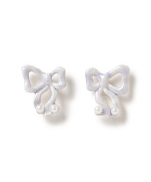 Ray BEAMS | ハンドペイント リボンパール ピアス(ピアス（両耳用）)