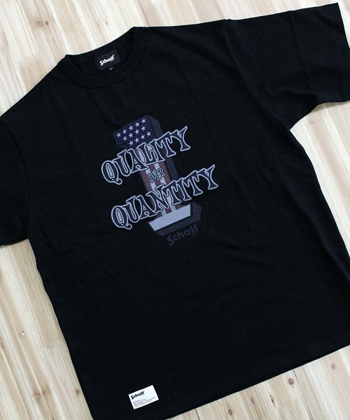Schott(ショット)の「QUALITY OVER QUANTITY T-SHIRT(Tシャツ/カットソー・メンズ・ホワイト/ブラック・M/L/XL/XXL)」の6枚目の写真