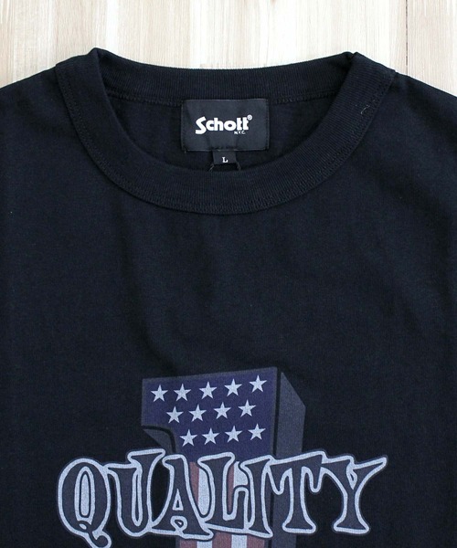 Schott(ショット)の「QUALITY OVER QUANTITY T-SHIRT(Tシャツ/カットソー・メンズ・ホワイト/ブラック・M/L/XL/XXL)」の7枚目の写真