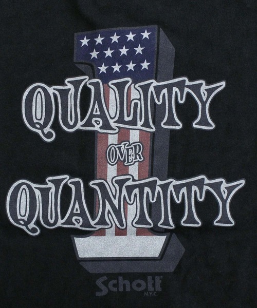 Schott(ショット)の「QUALITY OVER QUANTITY T-SHIRT(Tシャツ/カットソー・メンズ・ホワイト/ブラック・M/L/XL/XXL)」の8枚目の写真