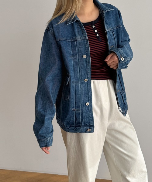 CANAL JEAN(キャナルジーン)の「choice_cnl ZIPデニムジャケット(デニムジャケット・レディース・インディゴブルー・ONE SIZE)」の8枚目の写真
