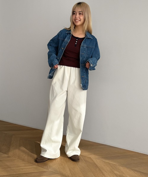 CANAL JEAN(キャナルジーン)の「choice_cnl ZIPデニムジャケット(デニムジャケット・レディース・インディゴブルー・ONE SIZE)」の10枚目の写真