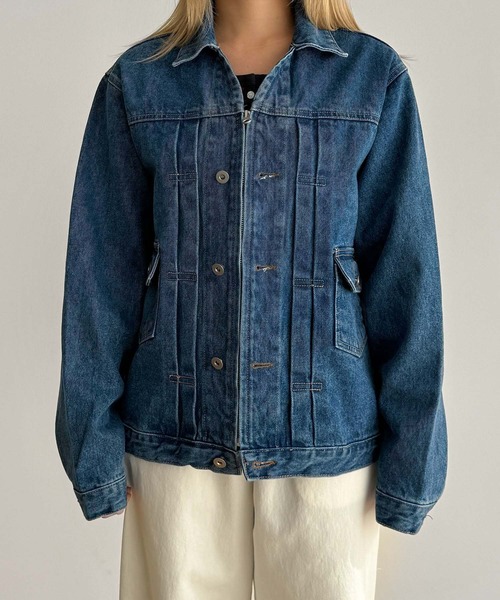 CANAL JEAN(キャナルジーン)の「choice_cnl ZIPデニムジャケット(デニムジャケット・レディース・インディゴブルー・ONE SIZE)」の2枚目の写真