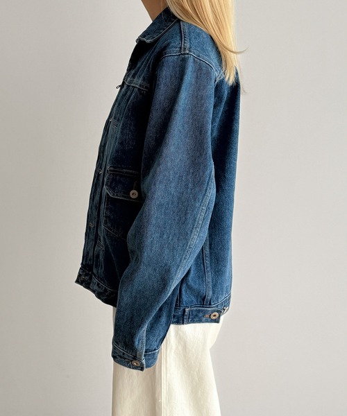 CANAL JEAN(キャナルジーン)の「choice_cnl ZIPデニムジャケット(デニムジャケット・レディース・インディゴブルー・ONE SIZE)」の3枚目の写真