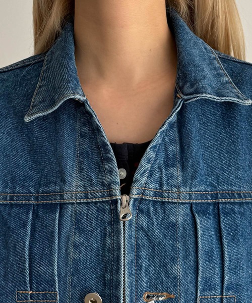CANAL JEAN(キャナルジーン)の「choice_cnl ZIPデニムジャケット(デニムジャケット・レディース・インディゴブルー・ONE SIZE)」の5枚目の写真
