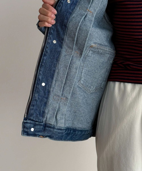 CANAL JEAN(キャナルジーン)の「choice_cnl ZIPデニムジャケット(デニムジャケット・レディース・インディゴブルー・ONE SIZE)」の7枚目の写真