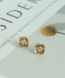 フラワー×パールピアス