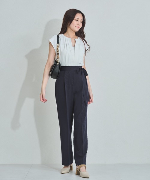 MISCH MASCH(ミッシュマッシュ)の「WEB限定 2025春夏新作 フロントタックフレンチスリーブブラウス(シャツ/ブラウス・レディース・ライトブルー/ブラック/ホワイト・フリ-)」の10枚目の写真