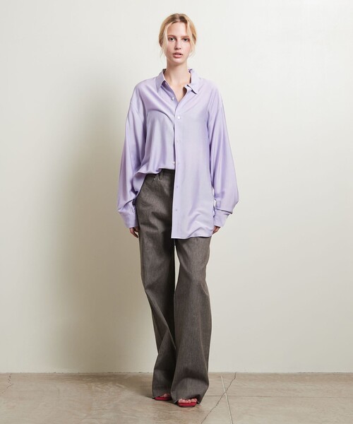 ATTISESSION（アティセッション）の「＜ATTISESSION＞シャンブレー シャツ（シャツ/ブラウス・レディース・ライラック/ダークブラウン・FREE）」の9枚目の写真