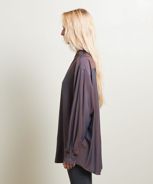 ATTISESSION（アティセッション）の「＜ATTISESSION＞シャンブレー シャツ（シャツ/ブラウス・レディース・ライラック/ダークブラウン・FREE）」の7枚目の写真