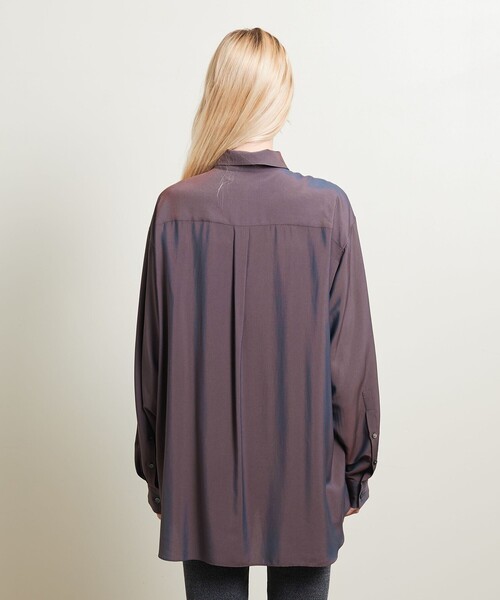 ATTISESSION（アティセッション）の「＜ATTISESSION＞シャンブレー シャツ（シャツ/ブラウス・レディース・ライラック/ダークブラウン・FREE）」の6枚目の写真