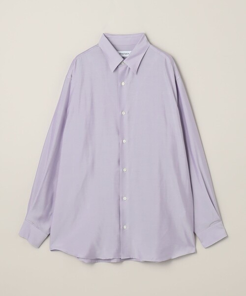 ATTISESSION（アティセッション）の「＜ATTISESSION＞シャンブレー シャツ（シャツ/ブラウス・レディース・ライラック/ダークブラウン・FREE）」の5枚目の写真