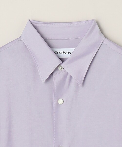 ATTISESSION（アティセッション）の「＜ATTISESSION＞シャンブレー シャツ（シャツ/ブラウス・レディース・ライラック/ダークブラウン・FREE）」の3枚目の写真