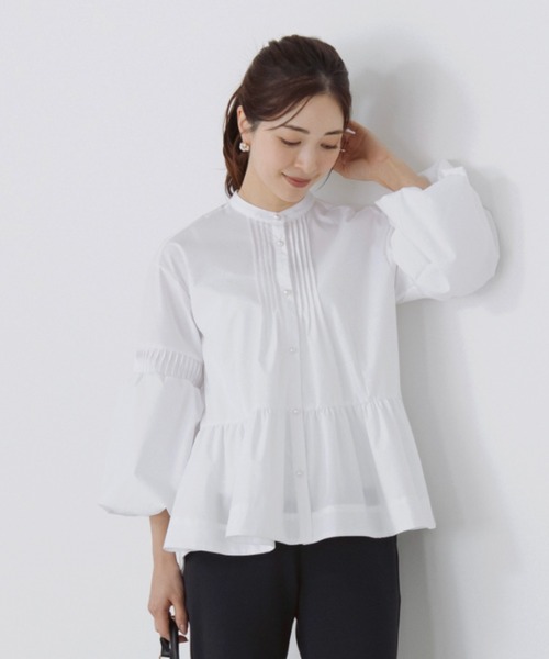 Sono(ソーノ)の「【新作3/6発売】ご自宅でお洗濯可能/UVカット/接触冷感【SONO/ソーノ】バウンディングギャザーハゴロモブラウス(シャツ/ブラウス・レディース・ネイビー/ホワイト/ピンク・F)」の22枚目の写真