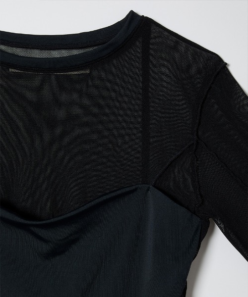 Mesh Combination Top（Tシャツ/カットソー）｜leinwande