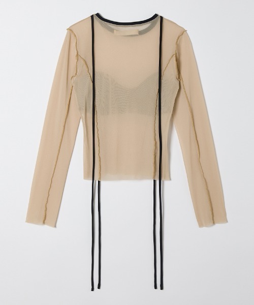 Mesh Combination Top（Tシャツ/カットソー）｜leinwande