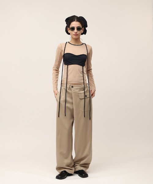 Leinwande mesh combination top メッシュトップス セール】Mesh Combination Top（Tシャツ/カットソー