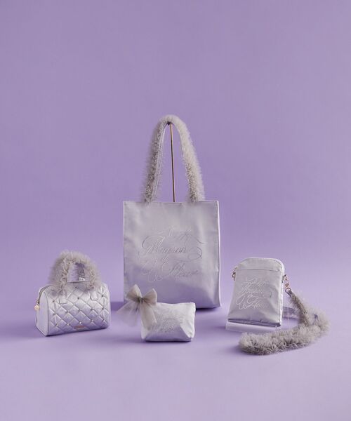 Maison de FLEUR チュールハンドルラインストーントートバッグ チュールハンドルラインストーントートバッグ/Maison de FLEUR