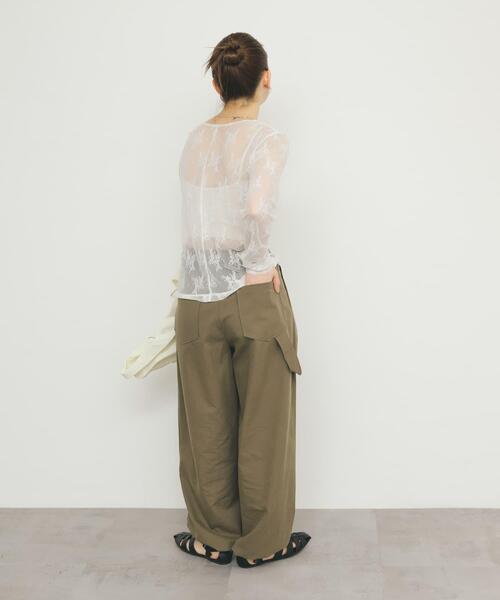 KBF（ケイビーエフ）の「シアーレースTEE（Tシャツ/カットソー・レディース・アイボリー/ブラック/オフホワイト・ONE）」の21枚目の写真