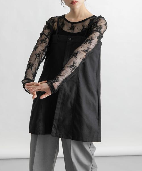 KBF（ケイビーエフ）の「シアーレースTEE（Tシャツ/カットソー・レディース・アイボリー/ブラック/オフホワイト・ONE）」の10枚目の写真