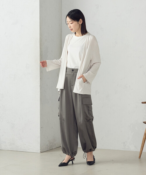COMME CA ISM / コムサイズム 【接触冷感・ＵＶカット】夏定番の着流しカーディガン セール】【接触冷感・UVカット】夏定番の着流しカーディガン