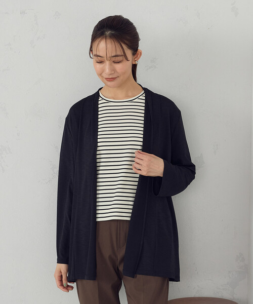 COMME CA ISM(コムサイズム)の「【接触冷感・UVカット】夏定番の着流しカーディガン(カーディガン/ボレロ・レディース・ネイビー/ブラック/ライトグレー・FREE)」の14枚目の写真