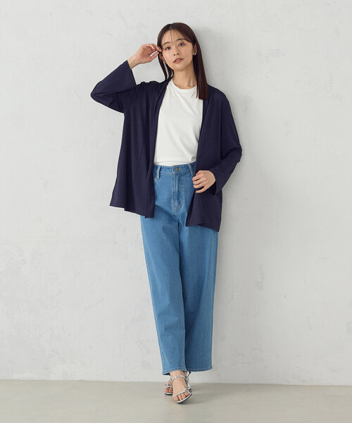 COMME CA ISM(コムサイズム)の「【接触冷感・UVカット】夏定番の着流しカーディガン(カーディガン/ボレロ・レディース・ネイビー/ブラック/ライトグレー・FREE)」の16枚目の写真