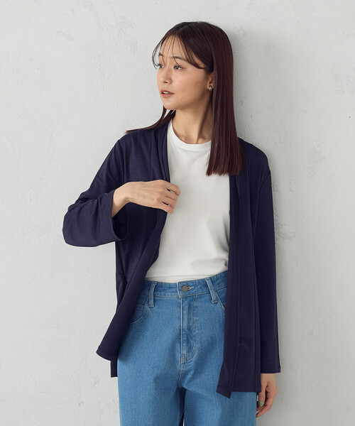COMME CA ISM / コムサイズム 【接触冷感・ＵＶカット】夏定番の着流しカーディガン セール】【接触冷感・UVカット】夏定番の着流しカーディガン