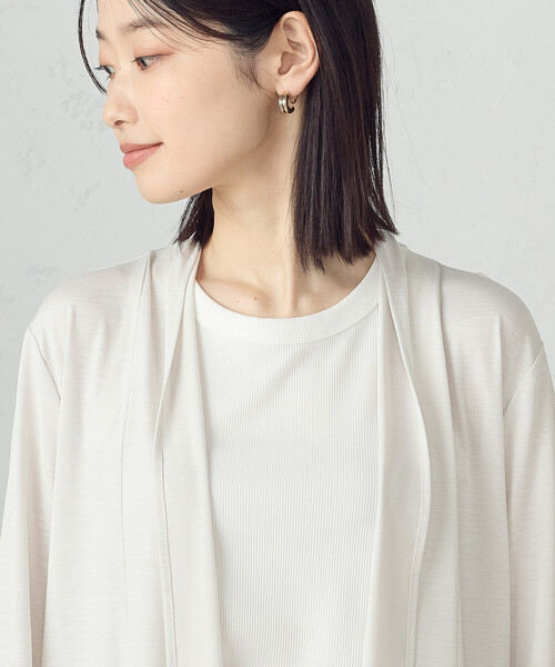 COMME CA ISM / コムサイズム 【接触冷感・ＵＶカット】夏定番の着流しカーディガン 接触冷感・UVカット】夏定番の着流しカーディガン