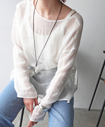 Spick & Span | 《手洗い可 / 追加》メッシュリネンルーズプルオーバー(シャツ/ブラウス)