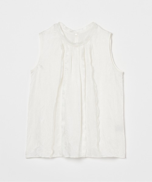 HELIOPOLE(エリオポール)の「CREPE SHEER SLEEVELESS BLOUSE(シャツ/ブラウス・レディース・ライトグレー/ホワイト・38)」の1枚目の写真