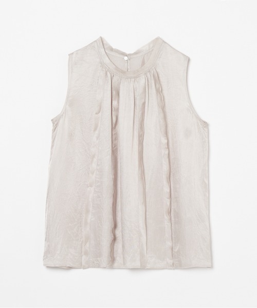 HELIOPOLE(エリオポール)の「CREPE SHEER SLEEVELESS BLOUSE(シャツ/ブラウス・レディース・ライトグレー/ホワイト・38)」の2枚目の写真