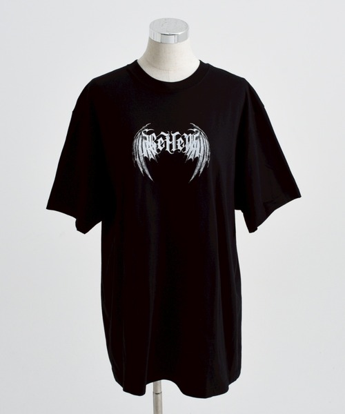 REFLEM/レフレム』クロス刺繍Tシャツ/ハーフスリーブカットソー