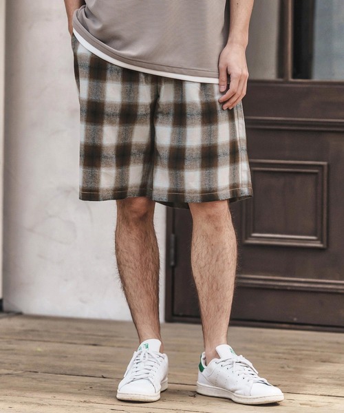 CAMBIO（カンビオ）の「mp13574- オンブレーチェックショーツ（その他パンツ・メンズ・ブラック/ブラウン・M/L/XL）」の3枚目の写真