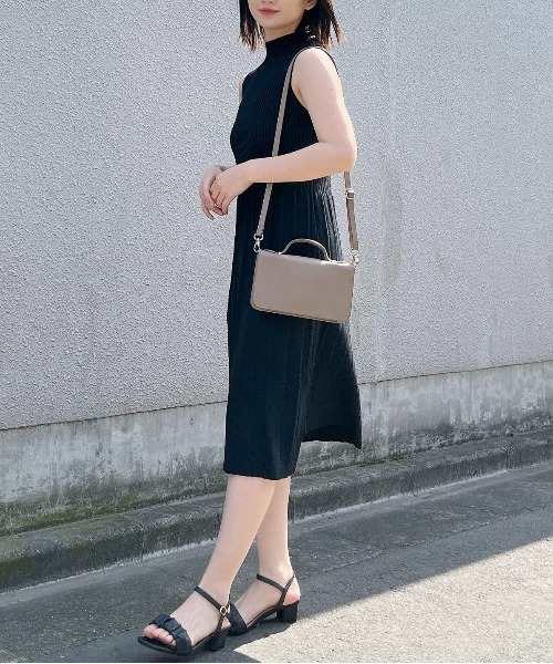 ＆soiree（アンドソワレ）の「【＆soiree】サマーニットプリーツワンピース(CP)（ワンピース・レディース・ベージュ/ブラック・FREE）」の14枚目の写真