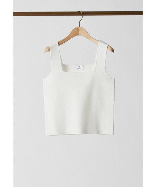 1er Arrondissement（プルミエアロンディスモン）の「ミラノリブスクエアショートタンク（ニット/セーター・レディース・ブラック系その他3/オフホワイト・FREE）」の2枚目の写真