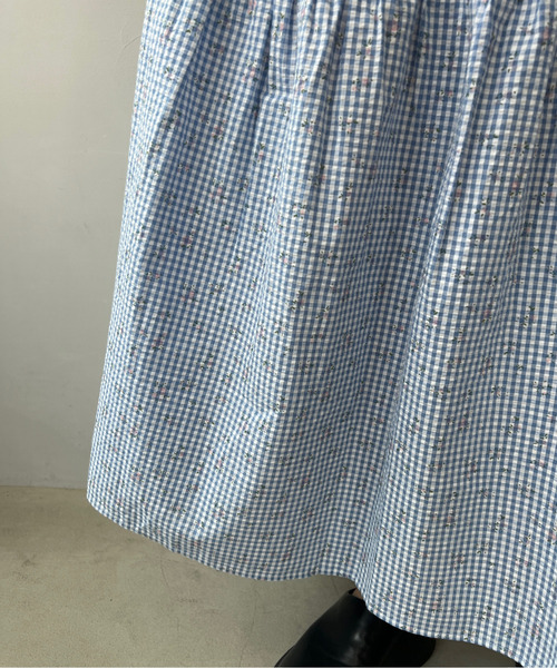 紫と白のチェック柄ティアードスカート チェック柄チュールティアードスカート[tw1193] | レディース