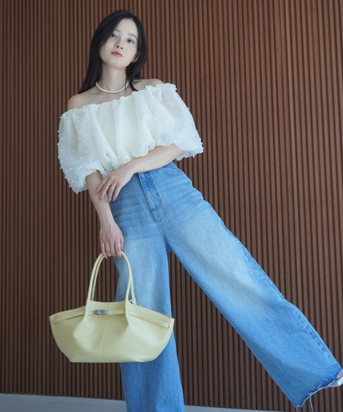 EIMY ISTOIRE（エイミーイストワール）の「ワイドデニム（デニムパンツ・レディース・ホワイト/ブルー系その他・24inch/25inch）」の11枚目の写真