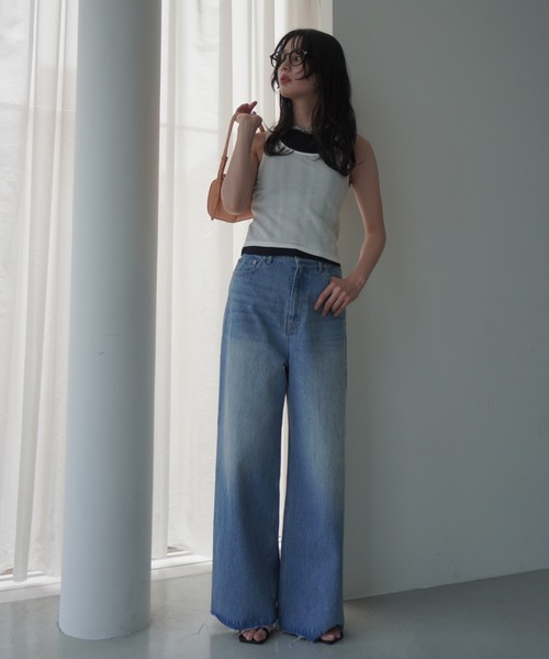 EIMY ISTOIRE（エイミーイストワール）の「ワイドデニム（デニムパンツ・レディース・ホワイト/ブルー系その他・24inch/25inch）」の7枚目の写真