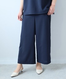 【イージーケア】【セットアップ】【L~5L 大きいサイズ】リネンライクワイドパンツ