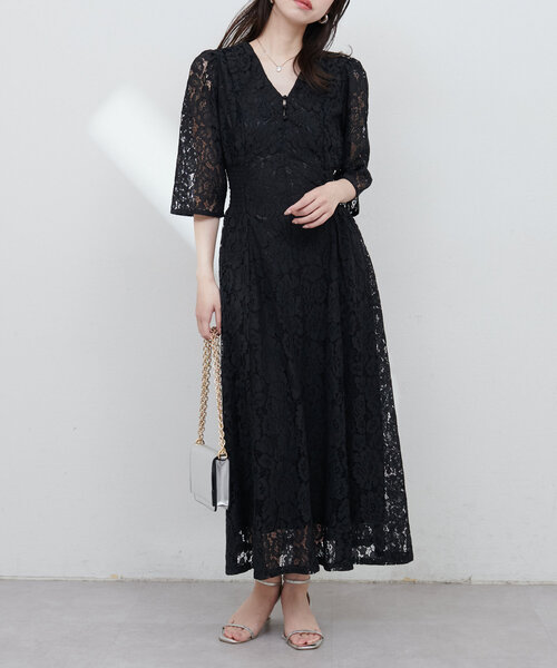 natural couture(ナチュラルクチュール)の「レトロレースワンピース(ワンピース・レディース・ミント/アイボリー/ブラック/ブルー・MEDIUM/LARGE)」の11枚目の写真