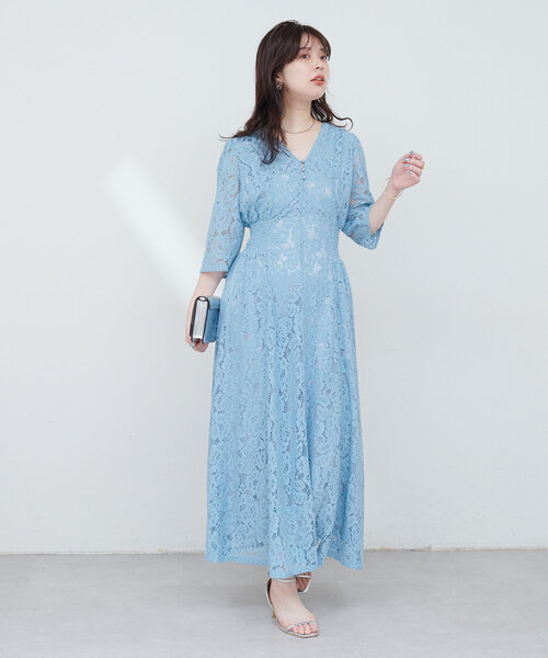 natural couture(ナチュラルクチュール)の「レトロレースワンピース(ワンピース・レディース・ミント/アイボリー/ブラック/ブルー・MEDIUM/LARGE)」の16枚目の写真