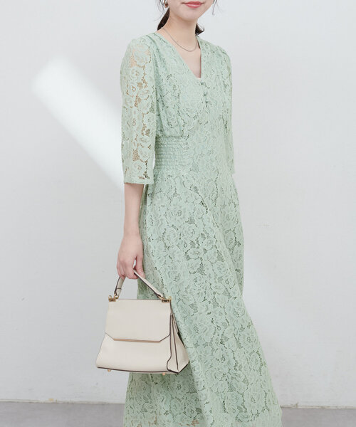 natural couture(ナチュラルクチュール)の「レトロレースワンピース(ワンピース・レディース・ミント/アイボリー/ブラック/ブルー・MEDIUM/LARGE)」の18枚目の写真