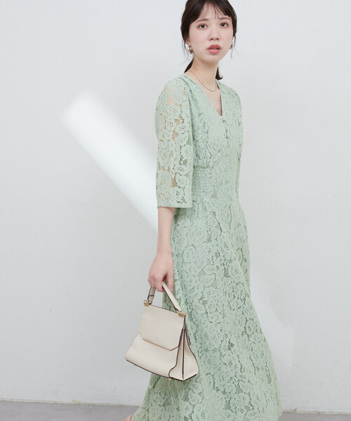 natural couture(ナチュラルクチュール)の「レトロレースワンピース(ワンピース・レディース・ミント/アイボリー/ブラック/ブルー・MEDIUM/LARGE)」の19枚目の写真