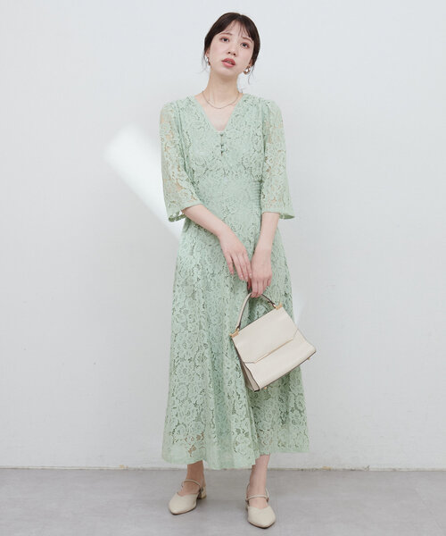 natural couture(ナチュラルクチュール)の「レトロレースワンピース(ワンピース・レディース・ミント/アイボリー/ブラック/ブルー・MEDIUM/LARGE)」の21枚目の写真